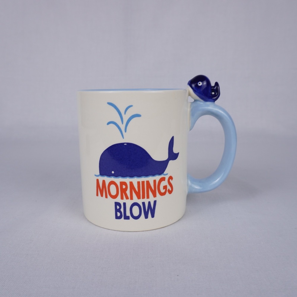 Cracker Barrel Mornings Blow 3D Whale Coffee Tea Mug Cup Novelty Beach Decor